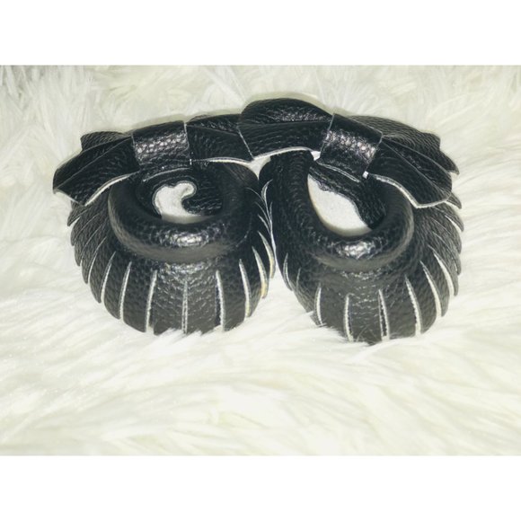 New Bebila Double Bow Fringe Baby (0-3) Moccasins - Picture 4 of 10
